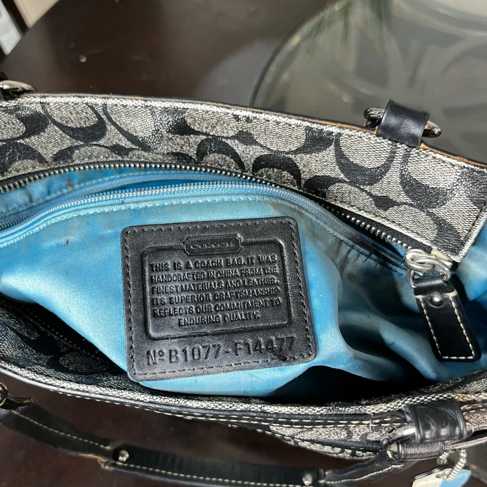 Coach Chelsea Heritage Stripe Tote Bag Purse 14477 Black - Picture 8 of 8